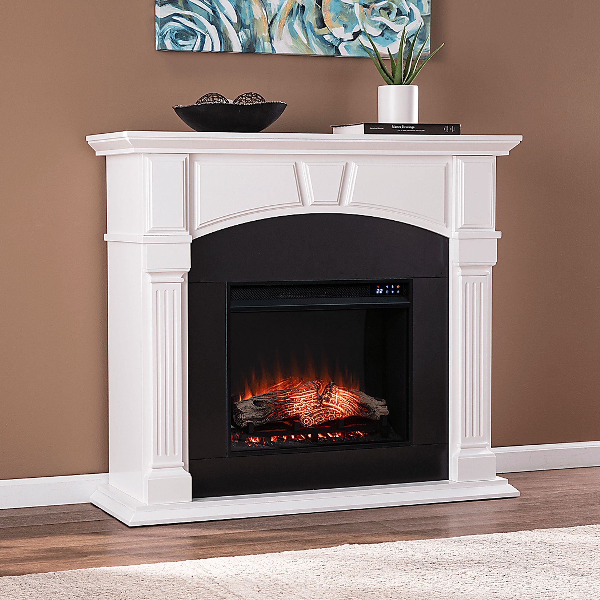 Bekonscot IV White 48 in. Console With Touch Panel Electric Fireplace - Image 6
