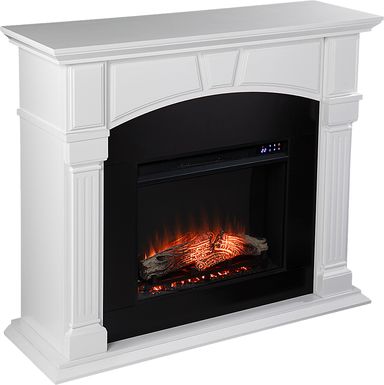 Bekonscot III White 48 in. Console With Touch Panel Electric Fireplace