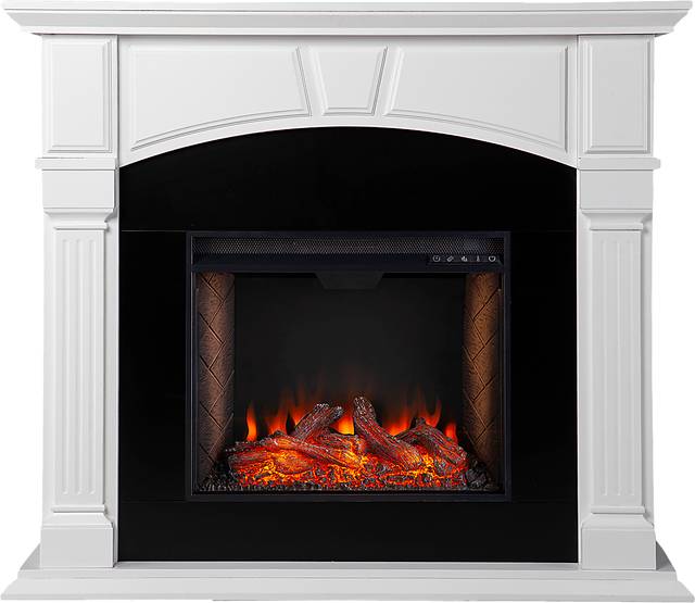 Bekonscot III White 48 in. Console With Smart Electric Fireplace - Thumbnail - Image 2