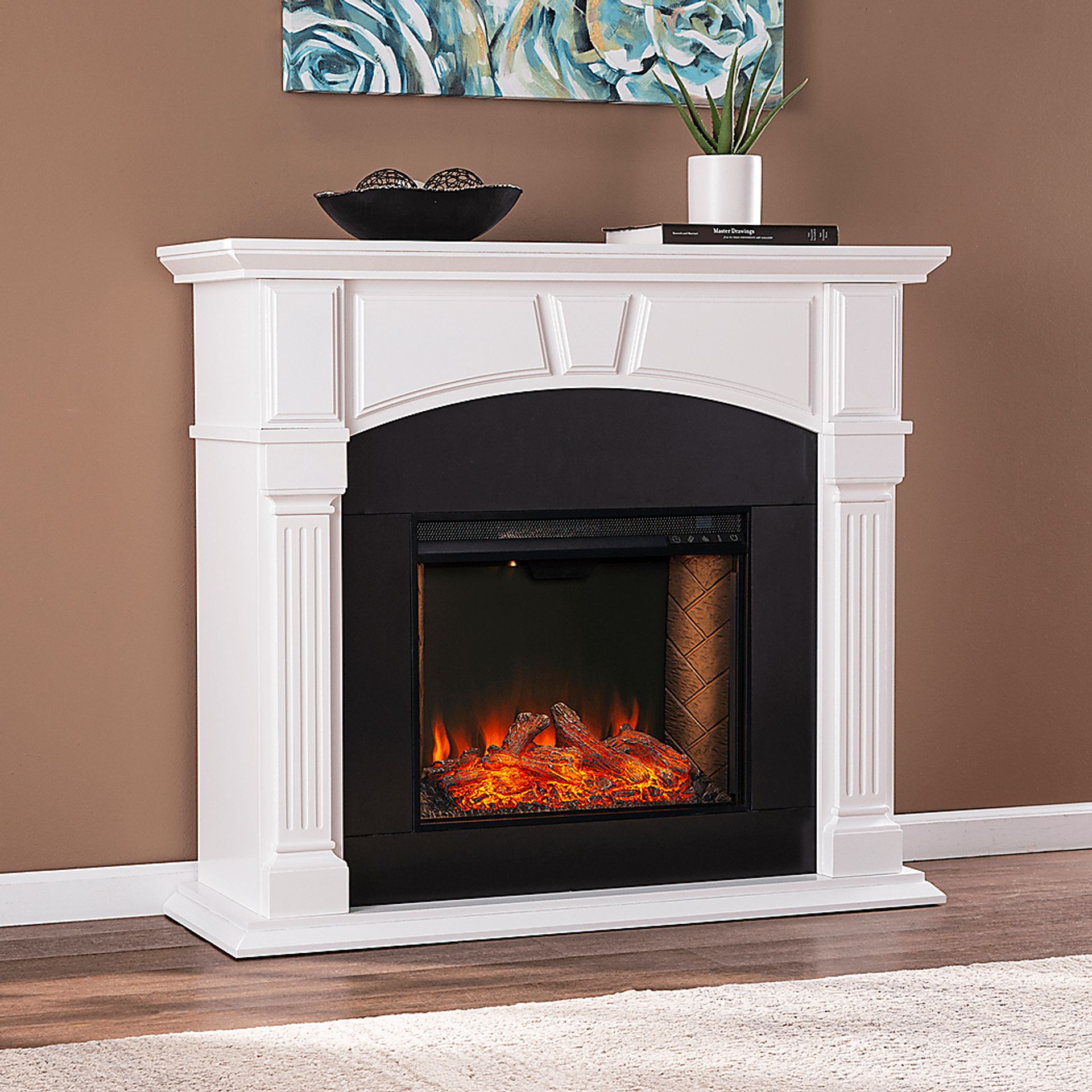 Bekonscot III White 48 in. Console With Smart Electric Fireplace - Image 6