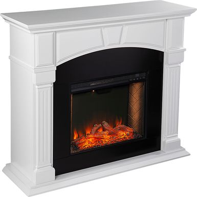 Bekonscot IV White 48 in. Console With Smart Electric Fireplace