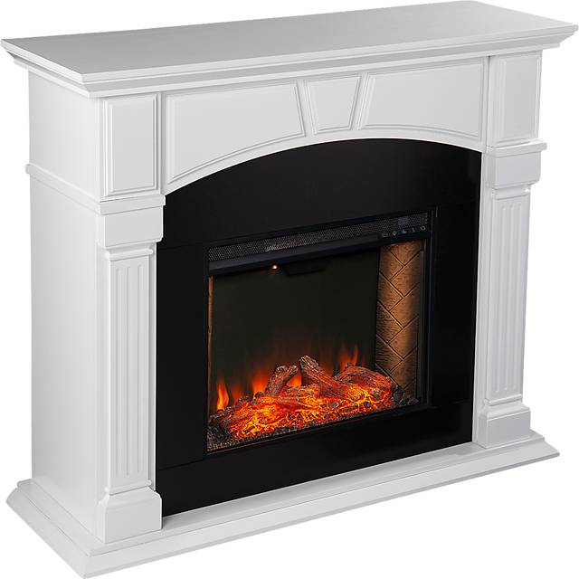 Bekonscot III White 48 in. Console With Smart Electric Fireplace - Thumbnail - Image 1
