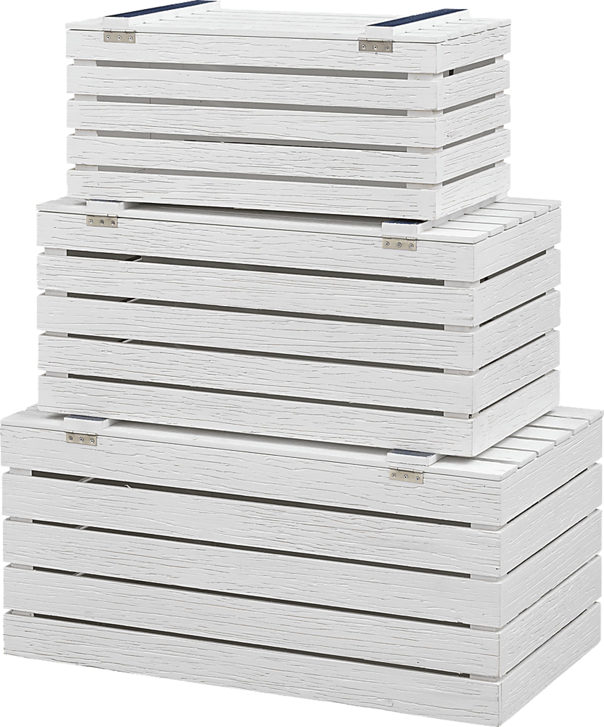 Belcher White Nesting Trunks, Set of 3 - Image 3