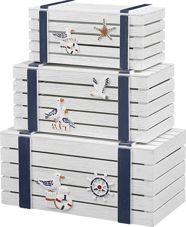 Belcher White Nesting Trunks, Set of 3 - Thumbnail - Image 1