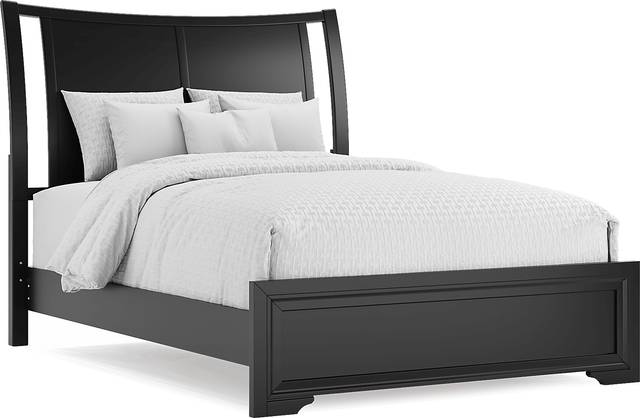 Belcourt Black 3 Pc King Curved Sleigh Bed - Thumbnail - Image 1