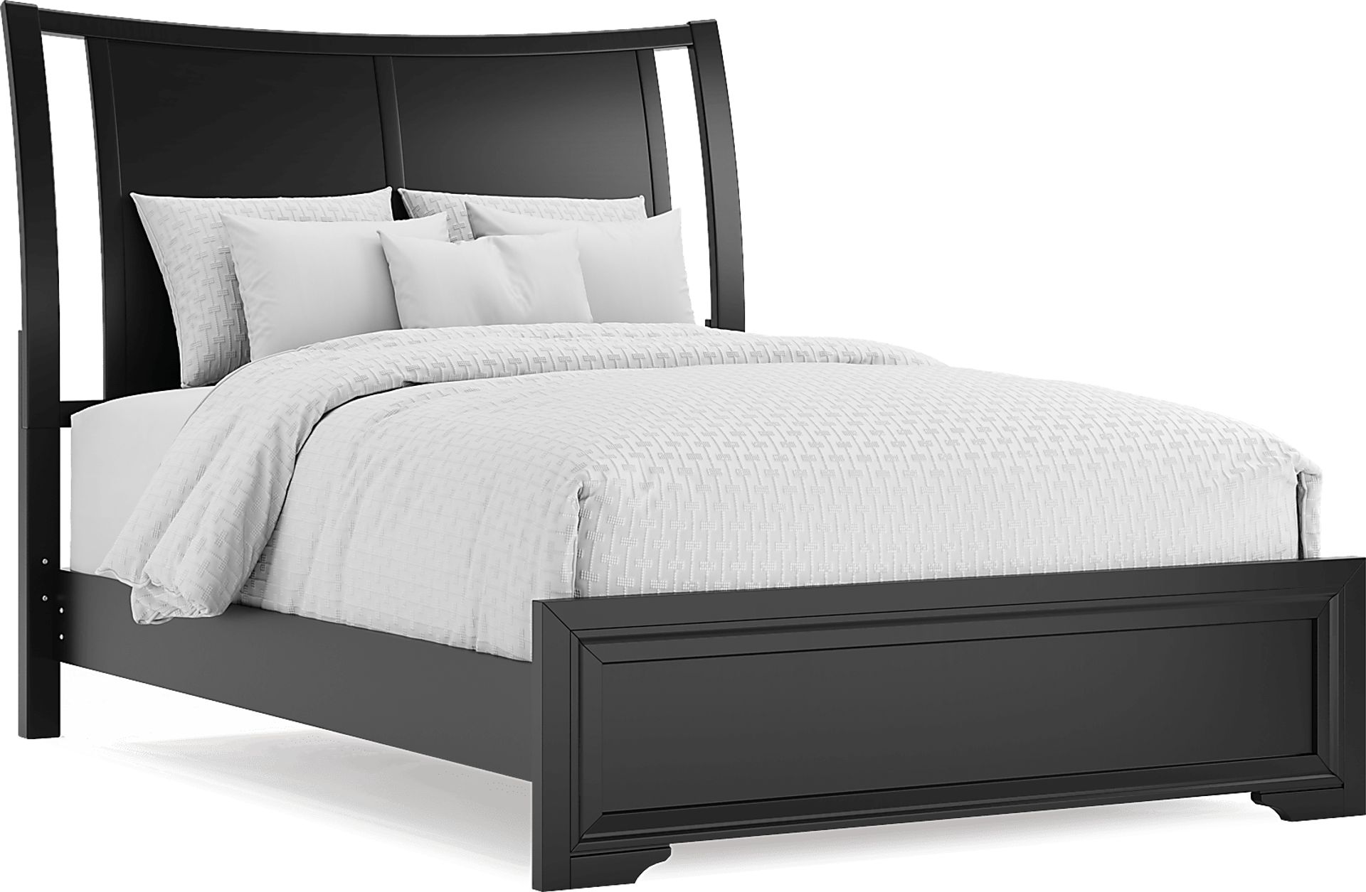 Belcourt Black 3 Pc King Curved Sleigh Bed - Image 1