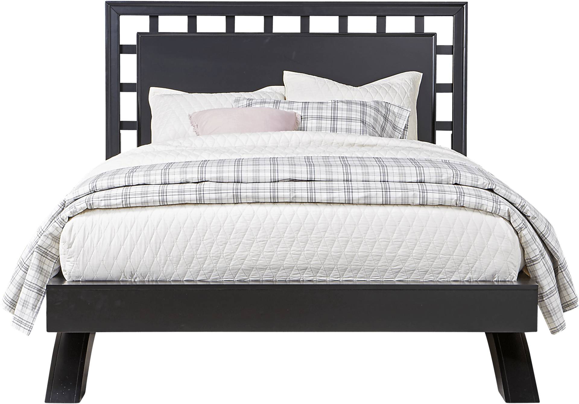 black 3 pc king lattice platform bed
