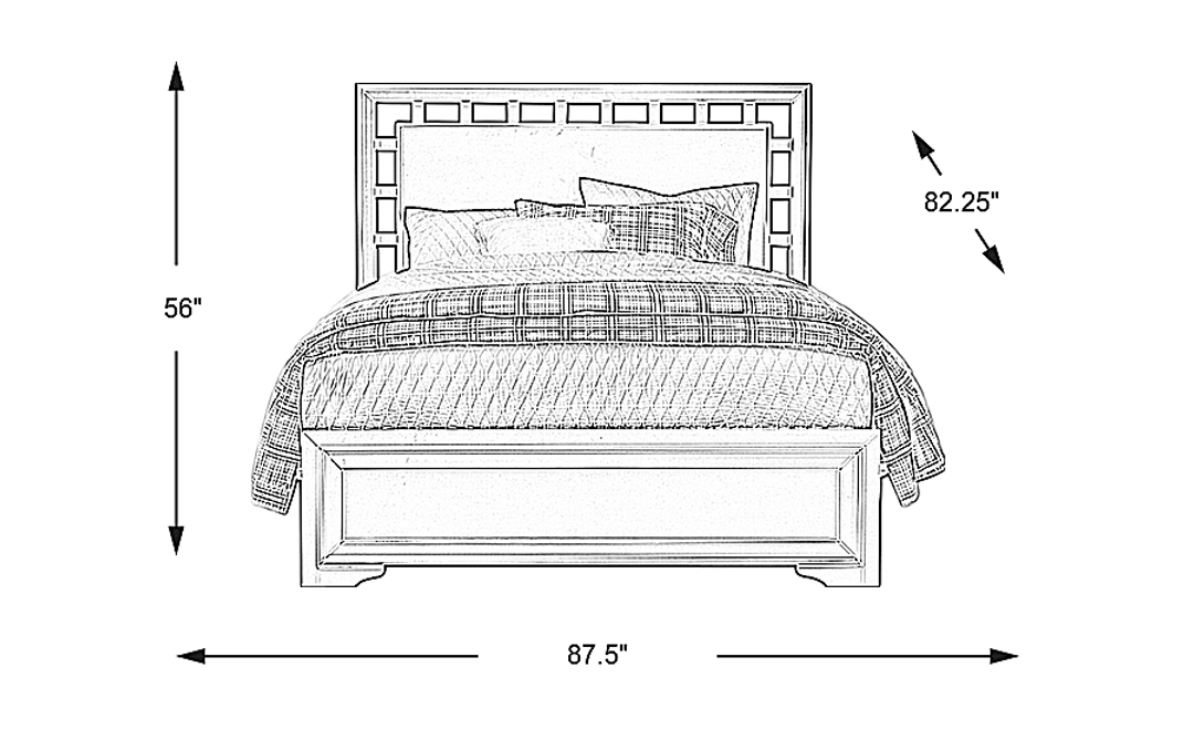 Belcourt Black 3 Pc King Lattice Bed