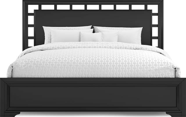 Belcourt Black 3 Pc King Lattice Bed - Thumbnail - Image 4
