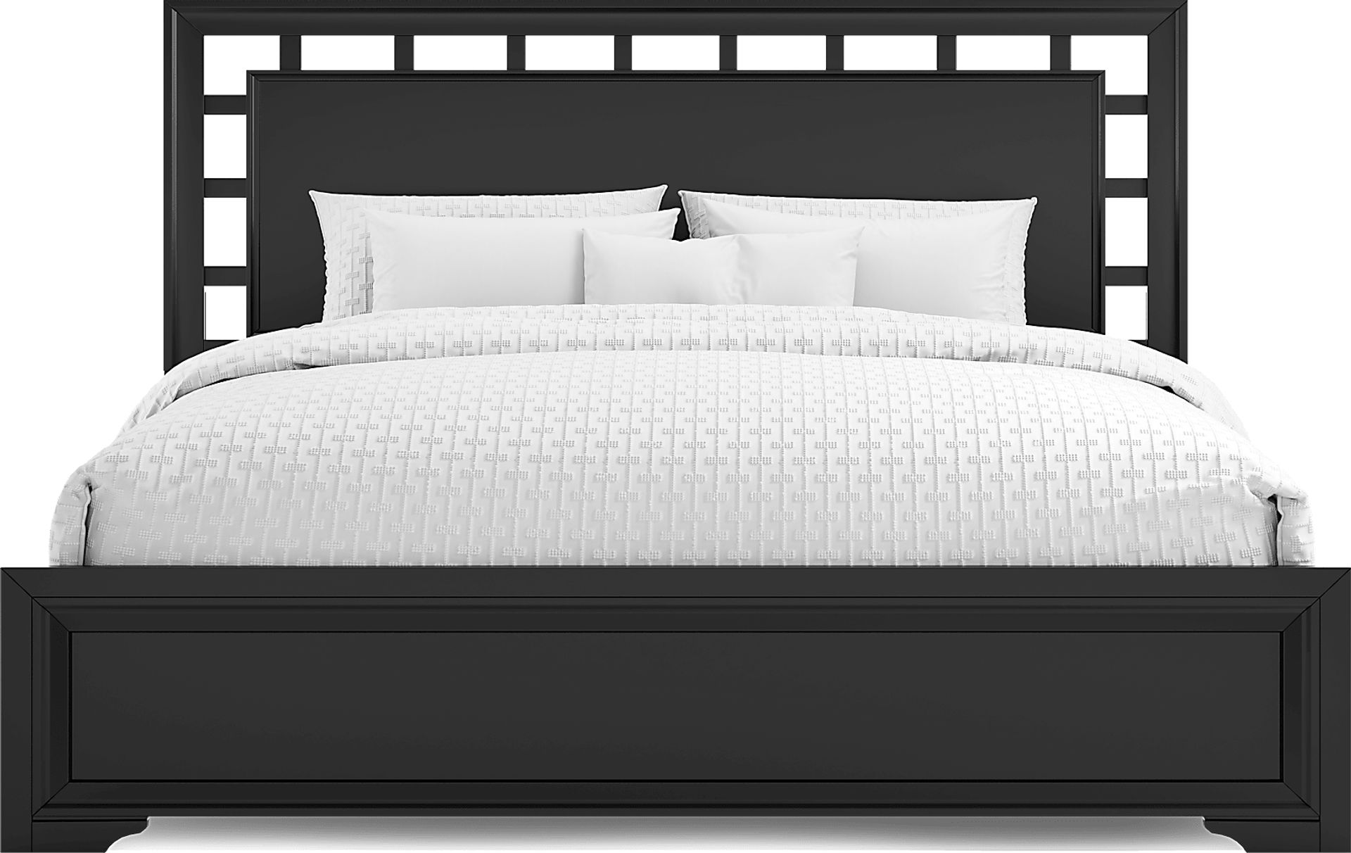 Belcourt Black 3 Pc King Lattice Bed - Image 4
