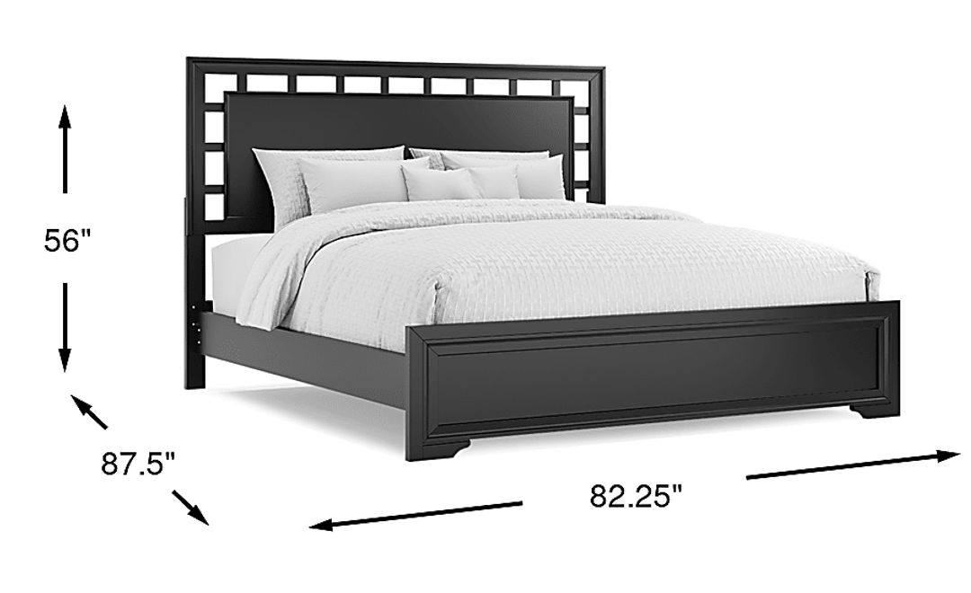 Belcourt Black 3 Pc King Lattice Bed