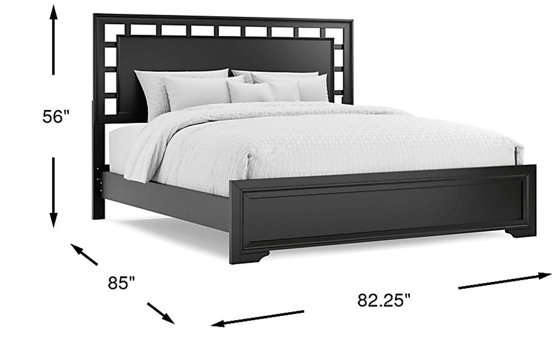 Belcourt Black 3 Pc King Lattice Bed