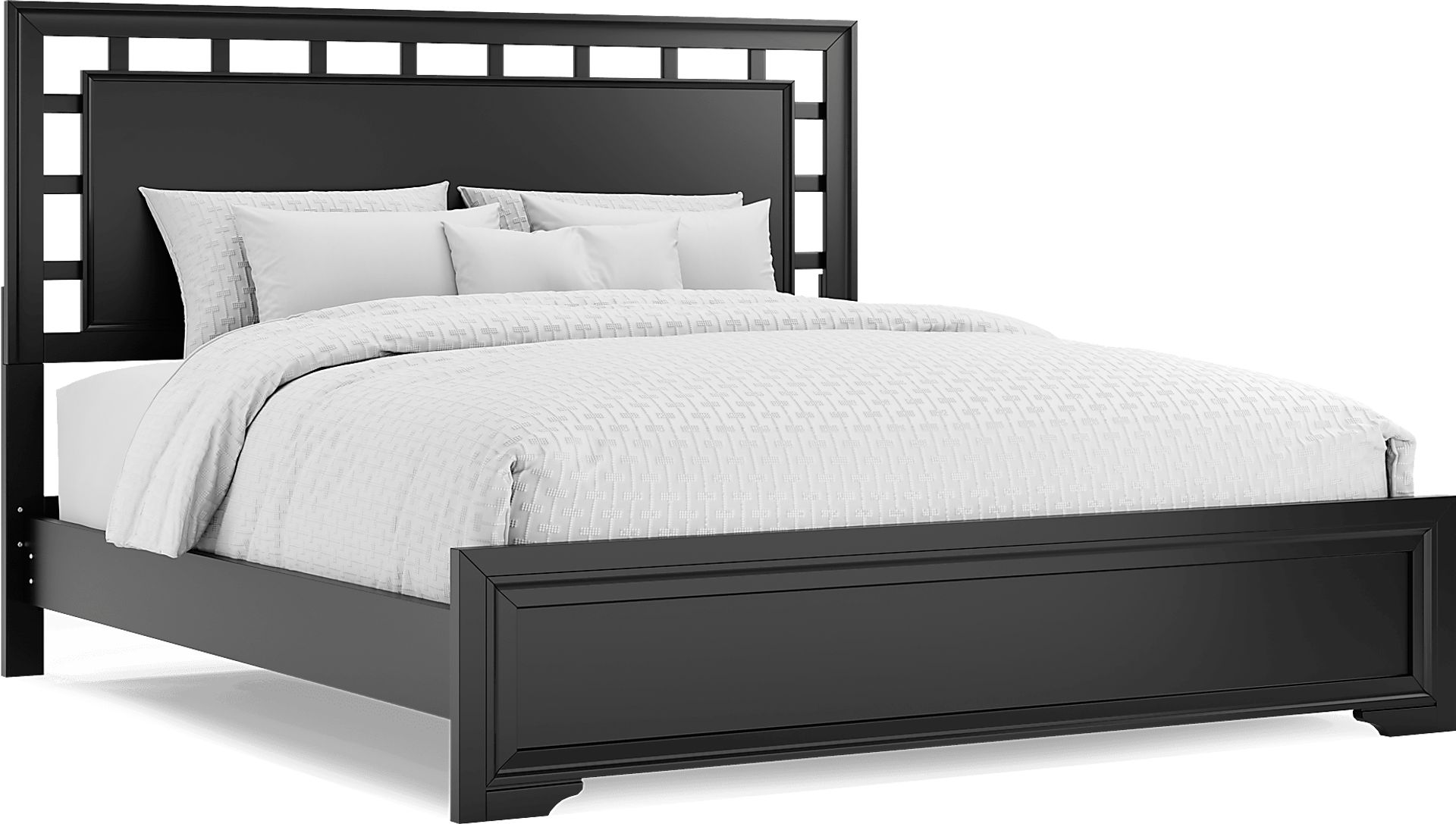 Belcourt Black 3 Pc King Lattice Bed - Image 1