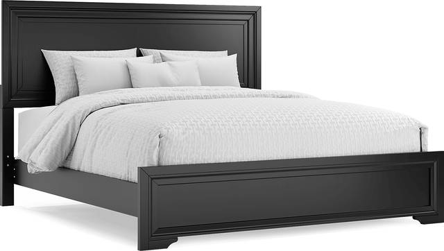 Belcourt Black 3 Pc King Panel Bed - Thumbnail - Image 1