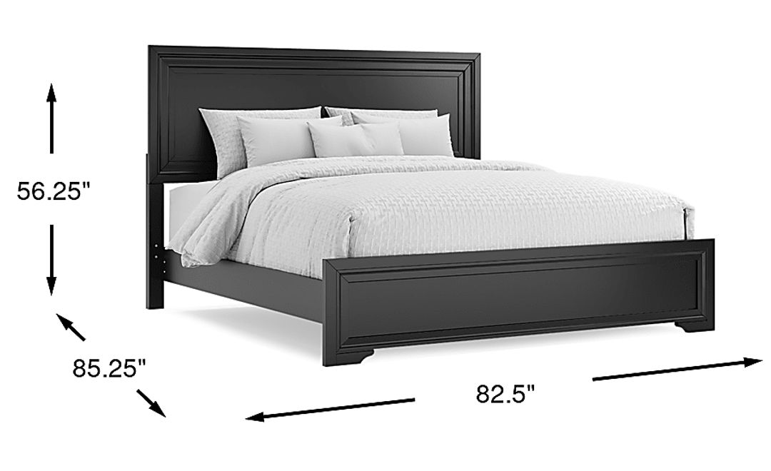 Belcourt Black 3 Pc King Panel Bed