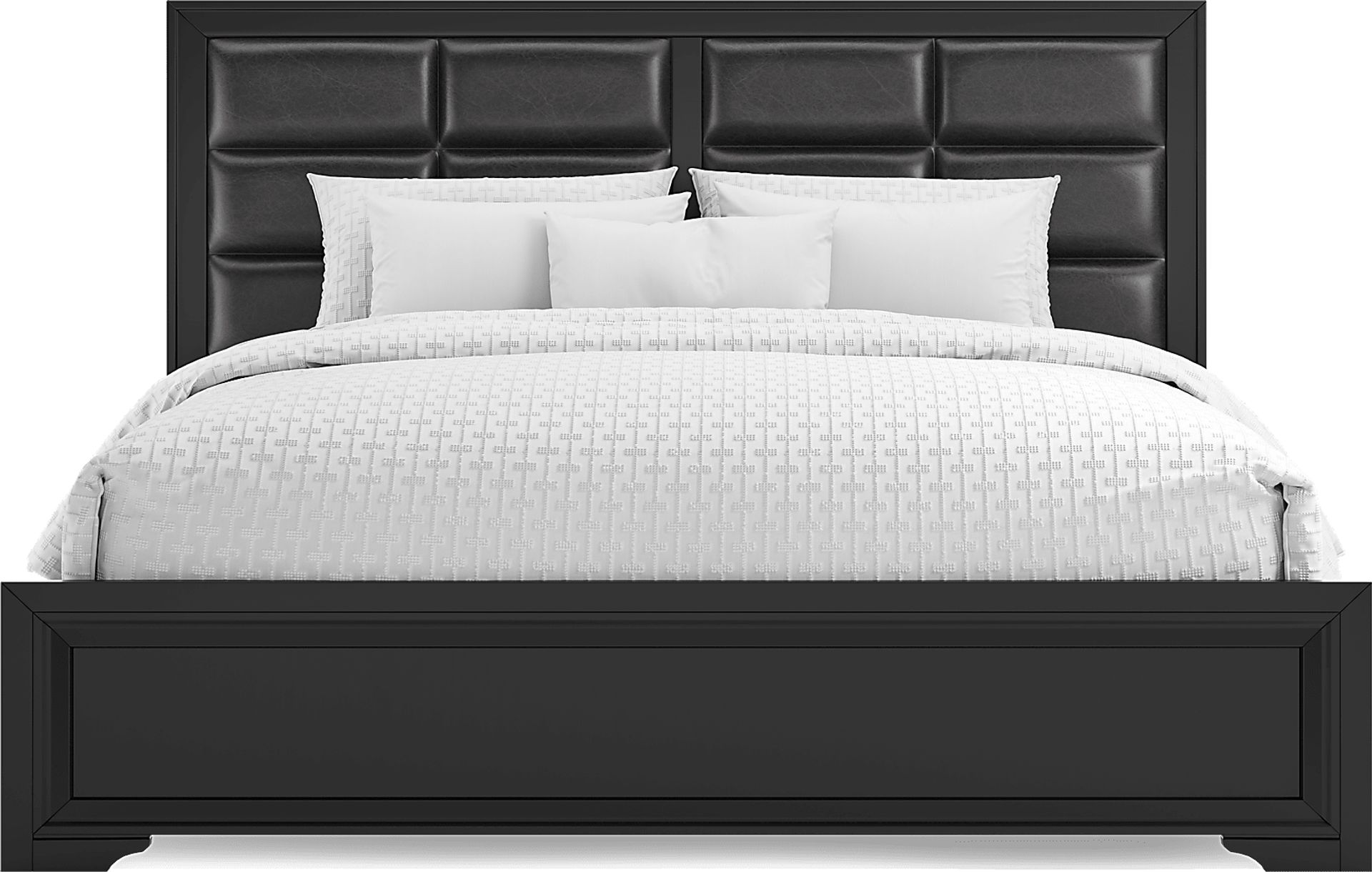 Belcourt Black 3 Pc King Upholstered Panel Bed - Image 3