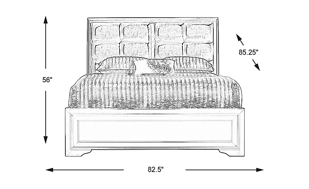 Belcourt Black 3 Pc King Upholstered Panel Bed
