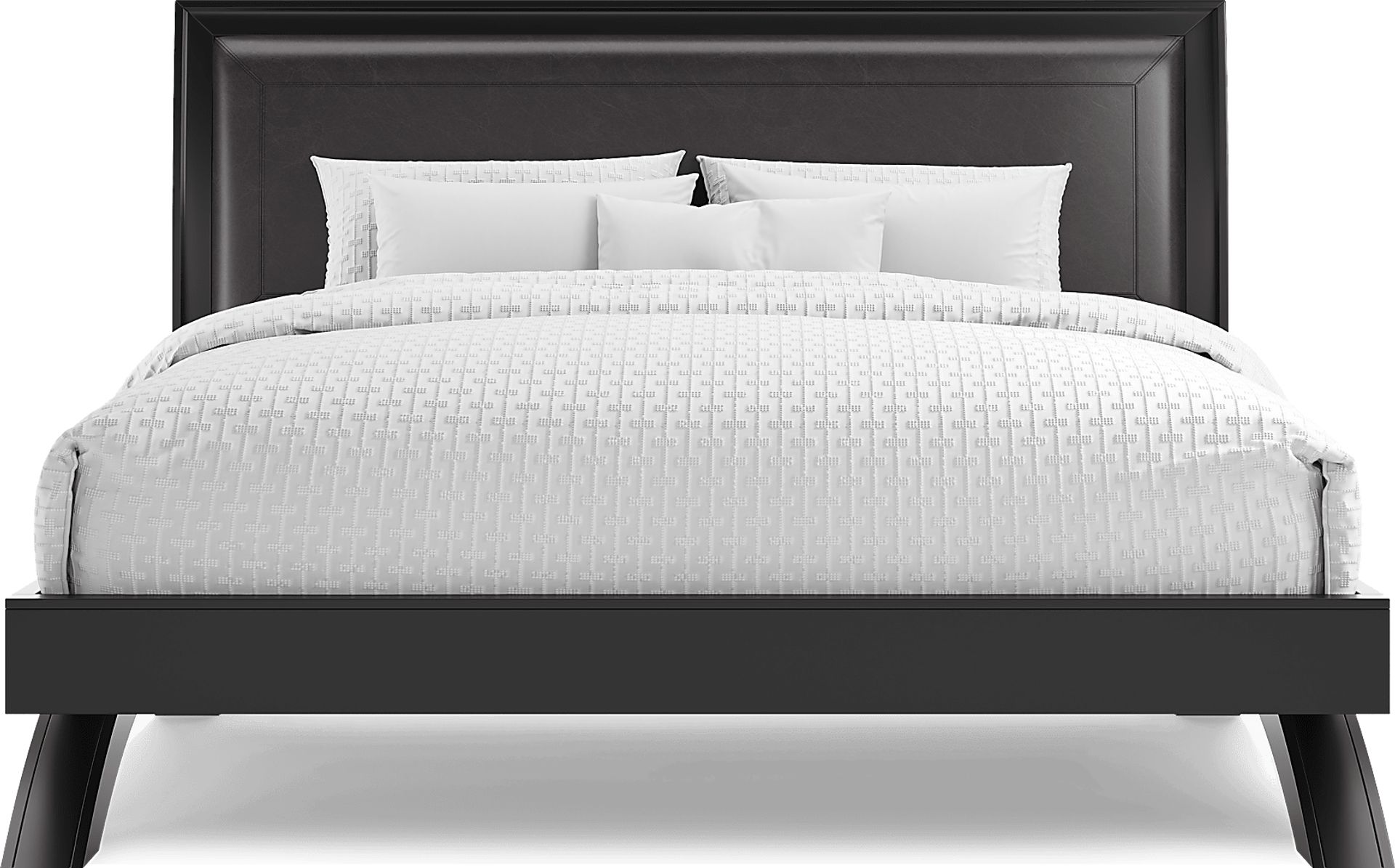 Belcourt Black 5 Pc King Upholstered Sleigh Arch Bedroom - Image 3