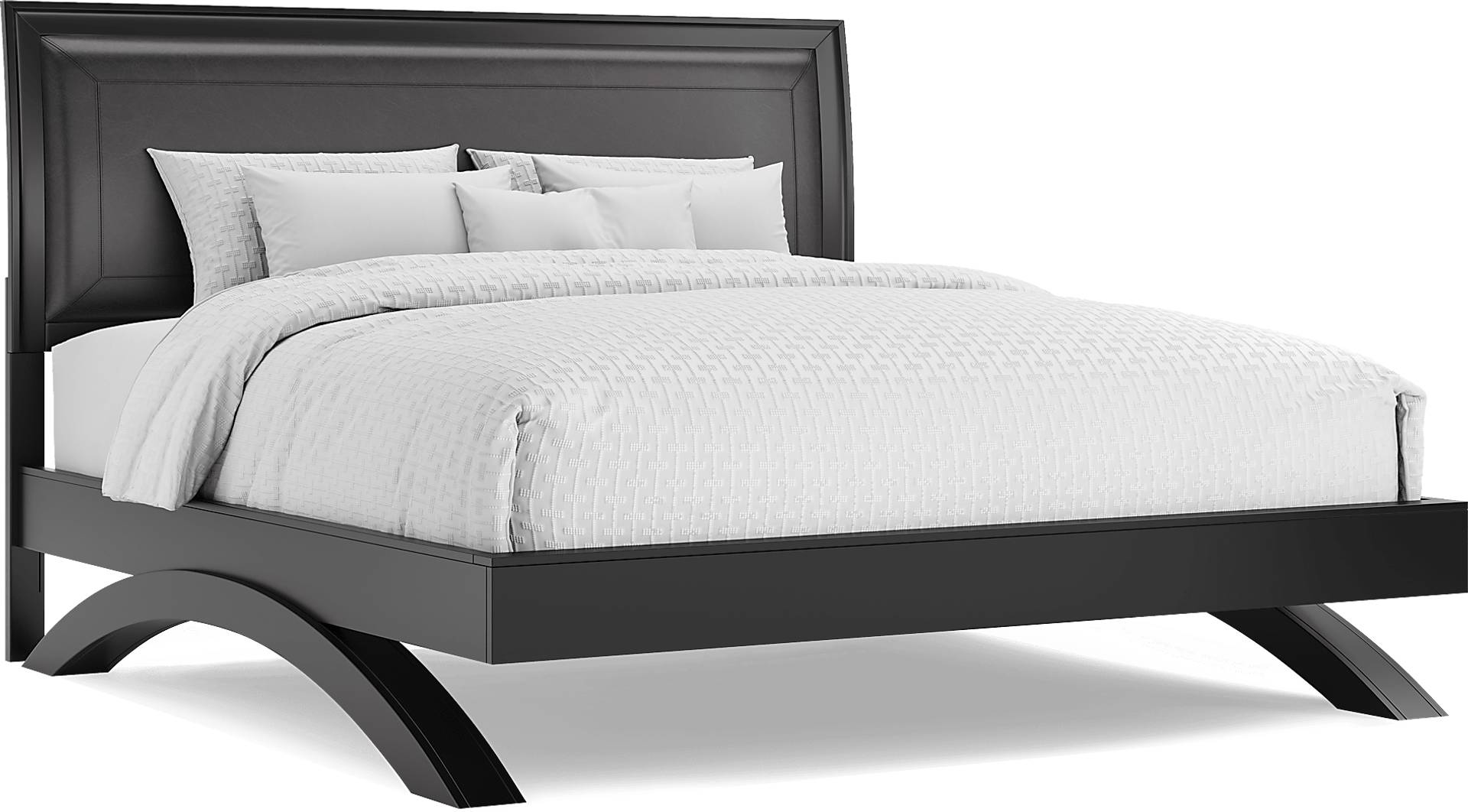 black 3 pc king platform bed