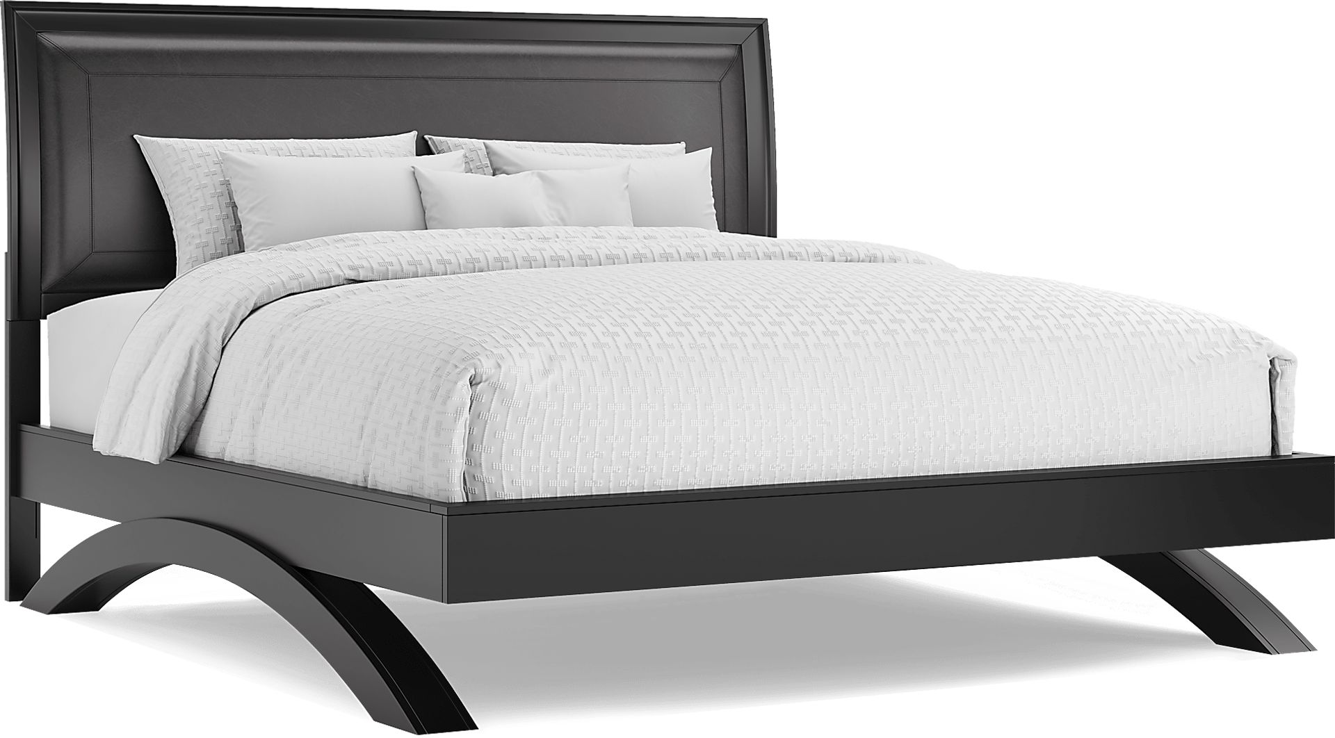 Belcourt Black 5 Pc King Upholstered Sleigh Arch Bedroom - Image 2