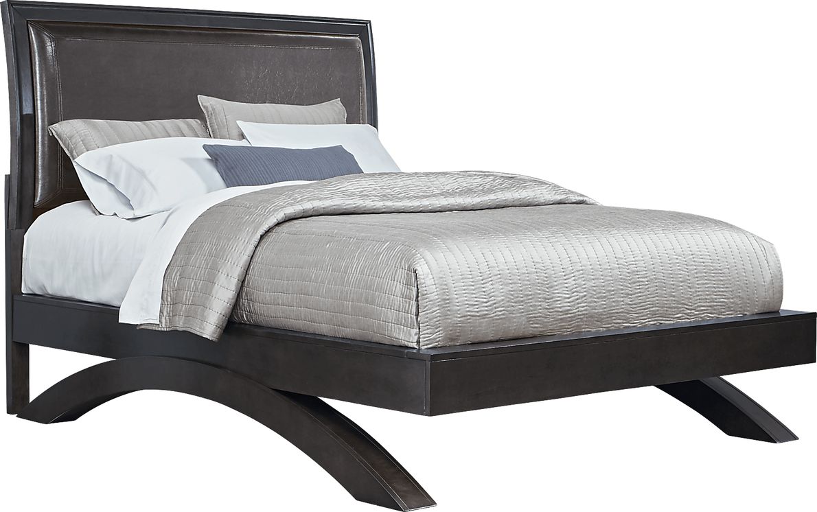 Belcourt Black 3 Pc King Upholstered Sleigh Arch Bed