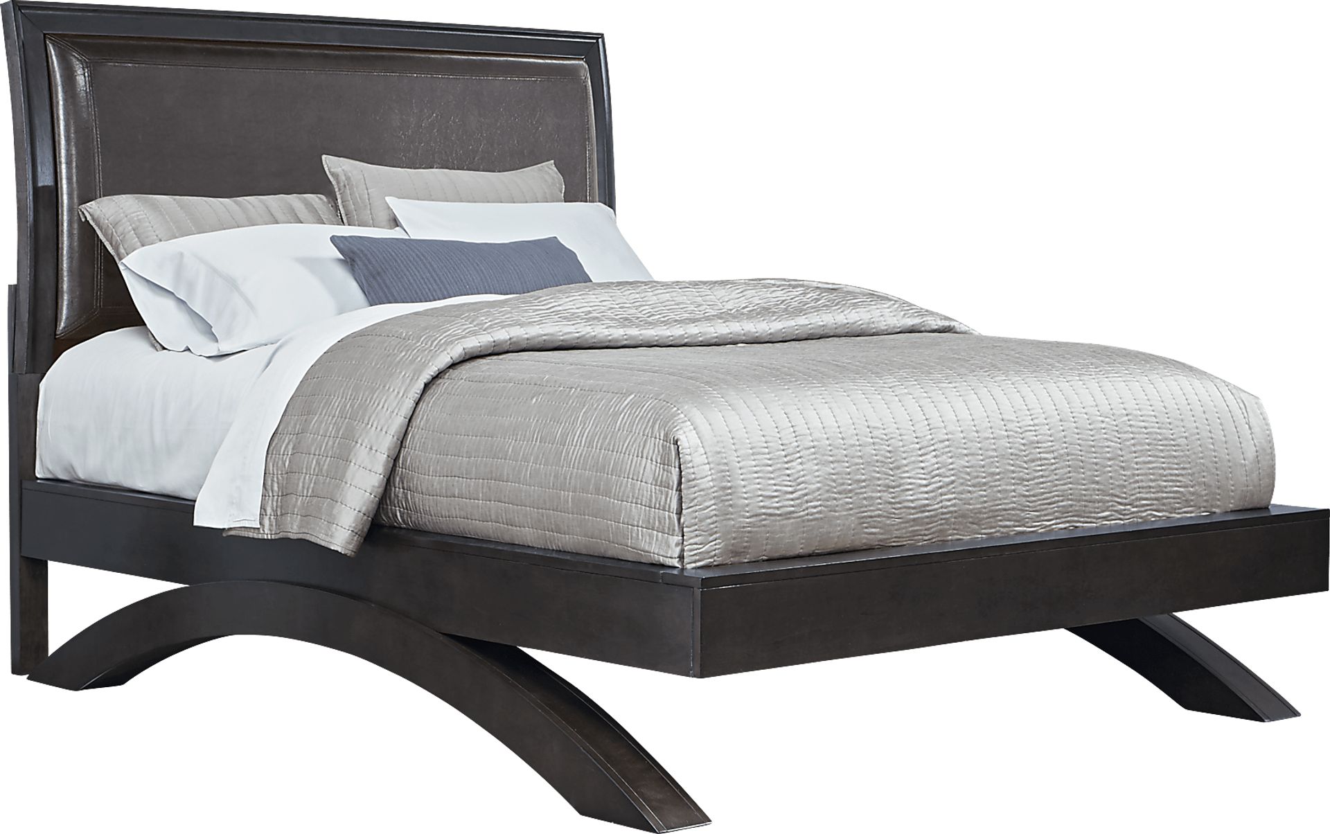 Belcourt Black 3 Pc King Upholstered Sleigh Arch Bed - Image 4