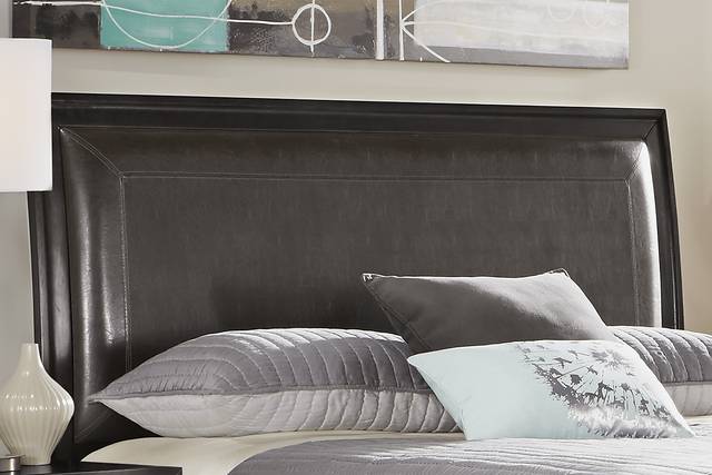 Belcourt Black 5 Pc King Upholstered Sleigh Arch Bedroom - Thumbnail - Image 5