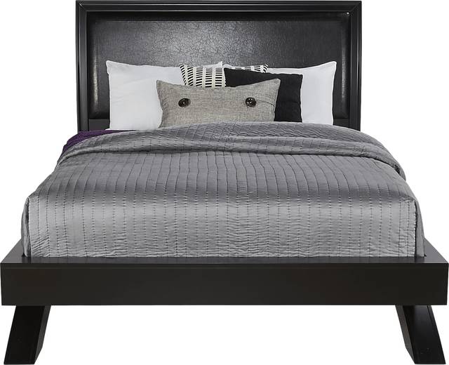 Belcourt Black 3 Pc King Upholstered Sleigh Arch Bed - Thumbnail - Image 1