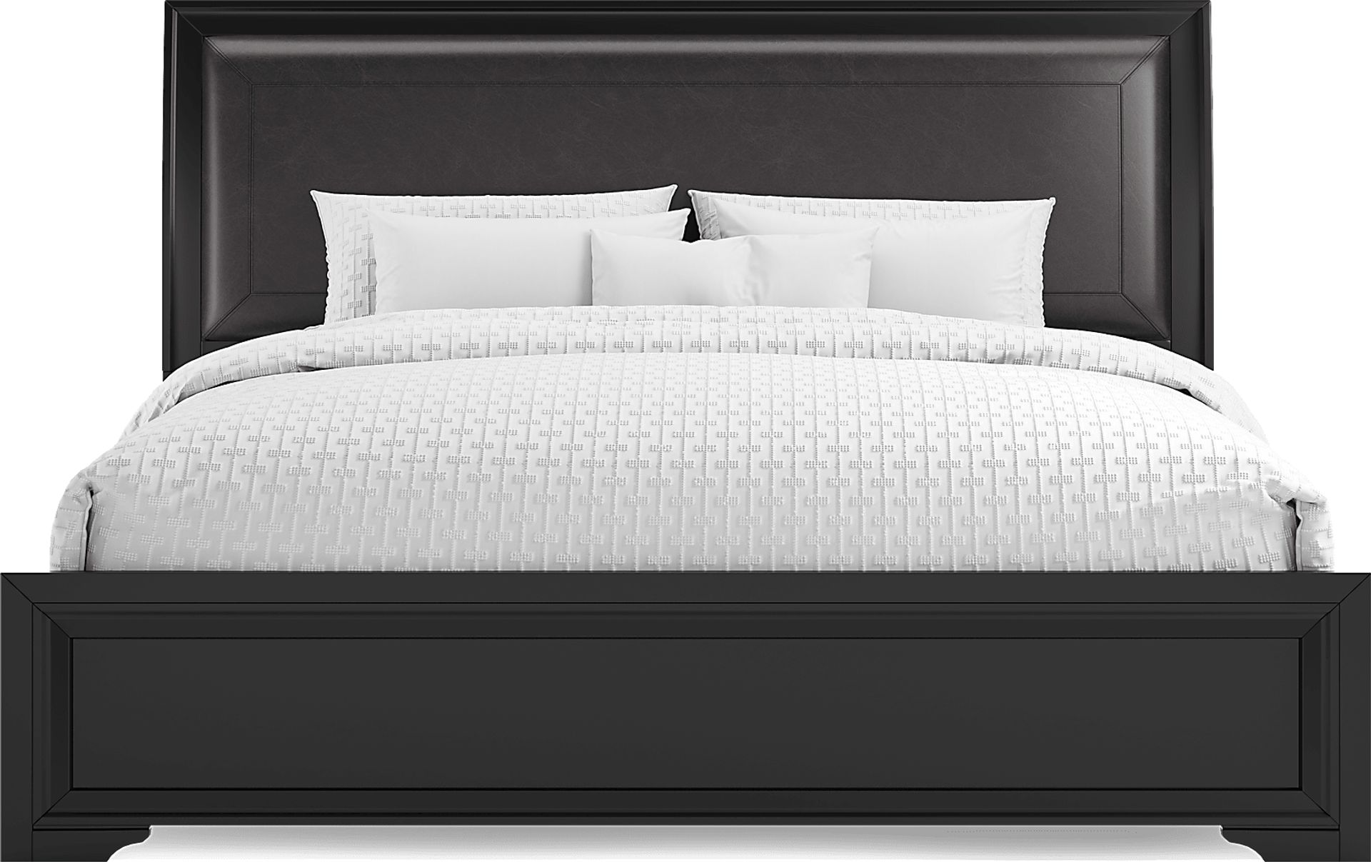 Belcourt Black 7 Pc King Upholstered Sleigh Bedroom - Image 3