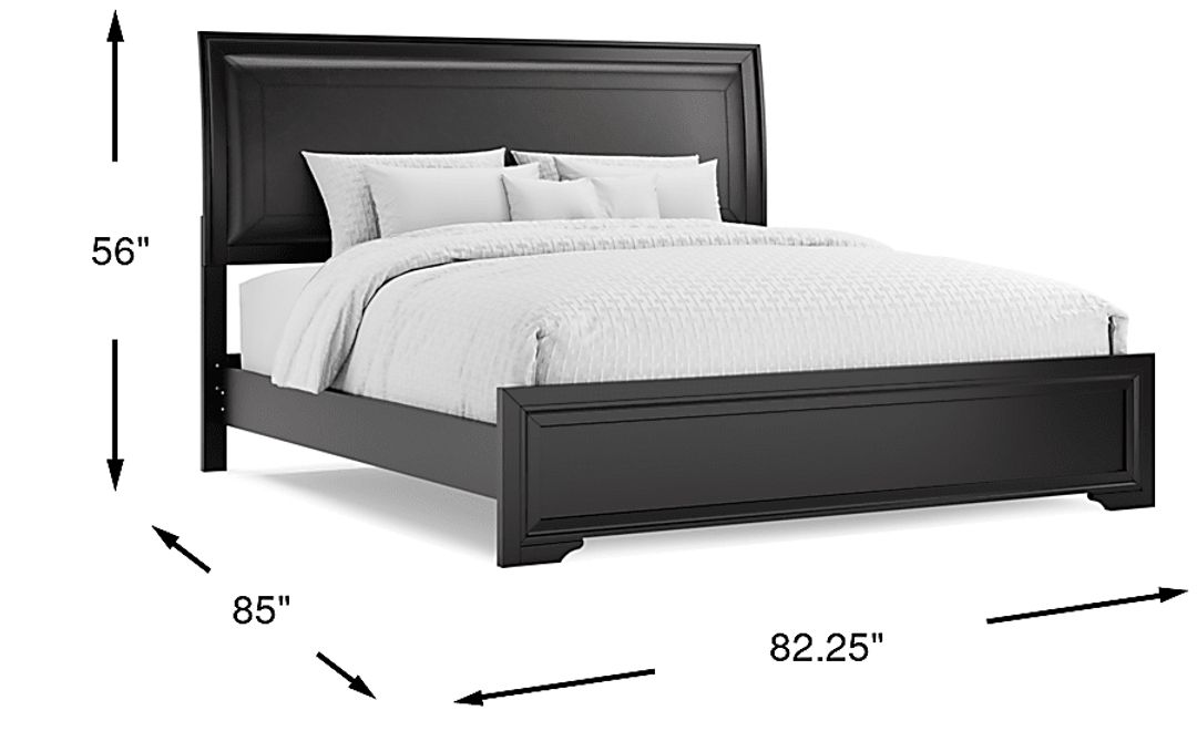 Belcourt Black 3 Pc King Upholstered Sleigh Bed