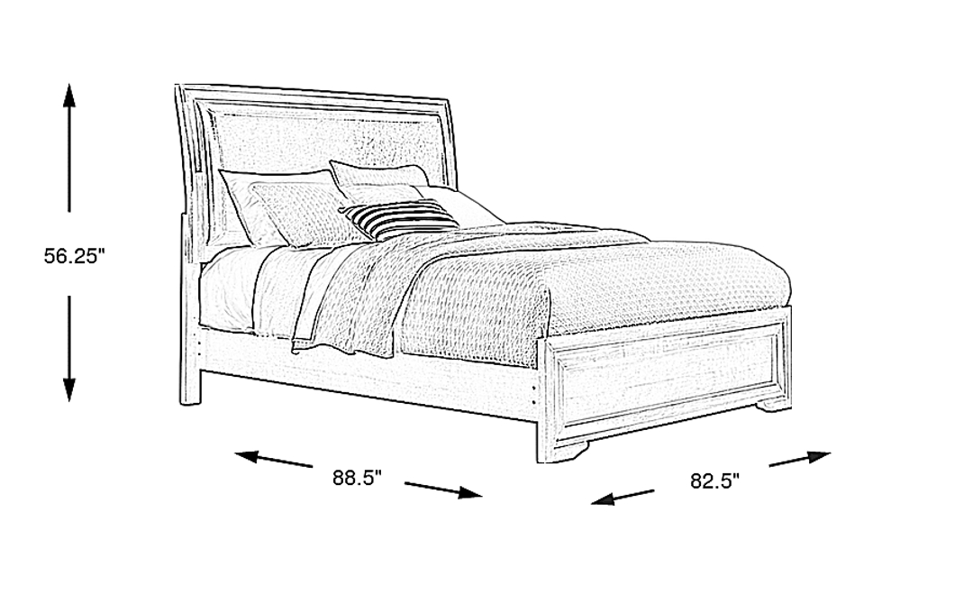 Belcourt Black 3 Pc King Upholstered Sleigh Bed