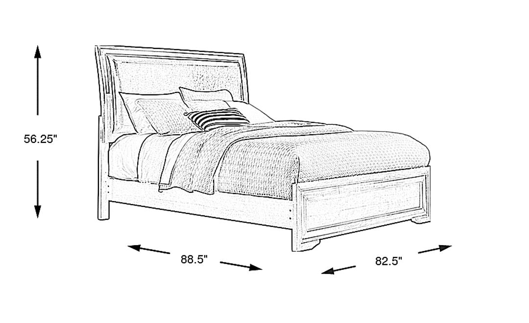 Belcourt Black 3 Pc King Upholstered Sleigh Bed