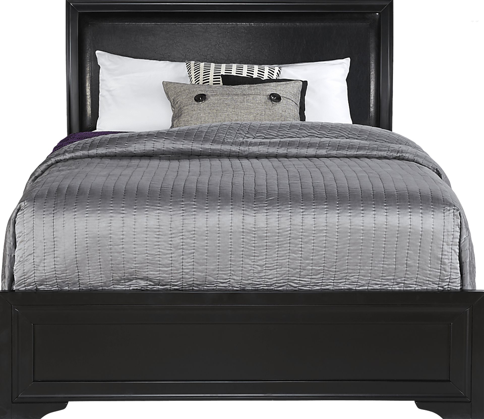 Belcourt Black 3 Pc King Upholstered Sleigh Bed - Image 1