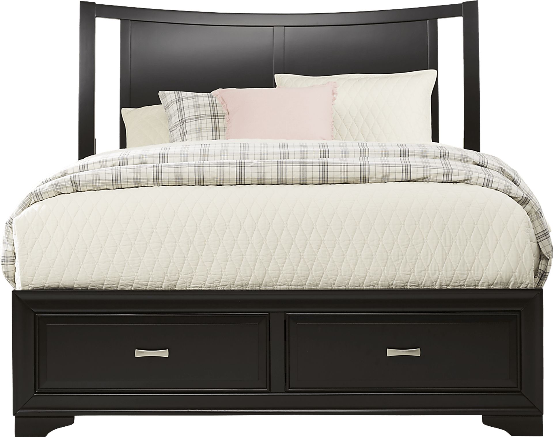 Belcourt Black 3 Pc Queen Curved Sleigh Bed with Storage - Image 3