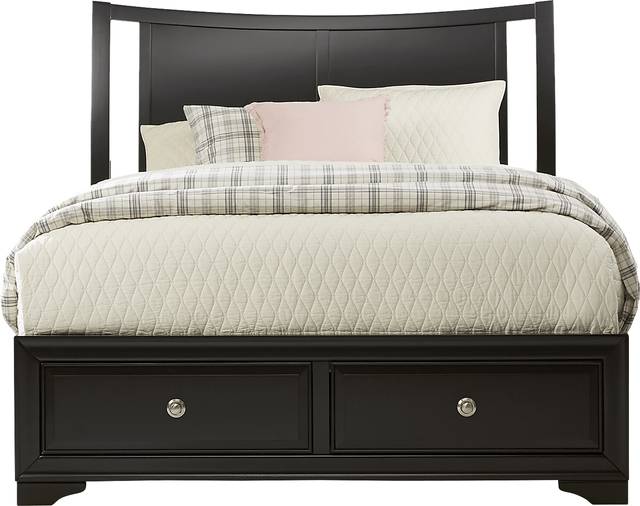 Belcourt Black 3 Pc Queen Curved Sleigh Bed with Storage - Thumbnail - Image 6
