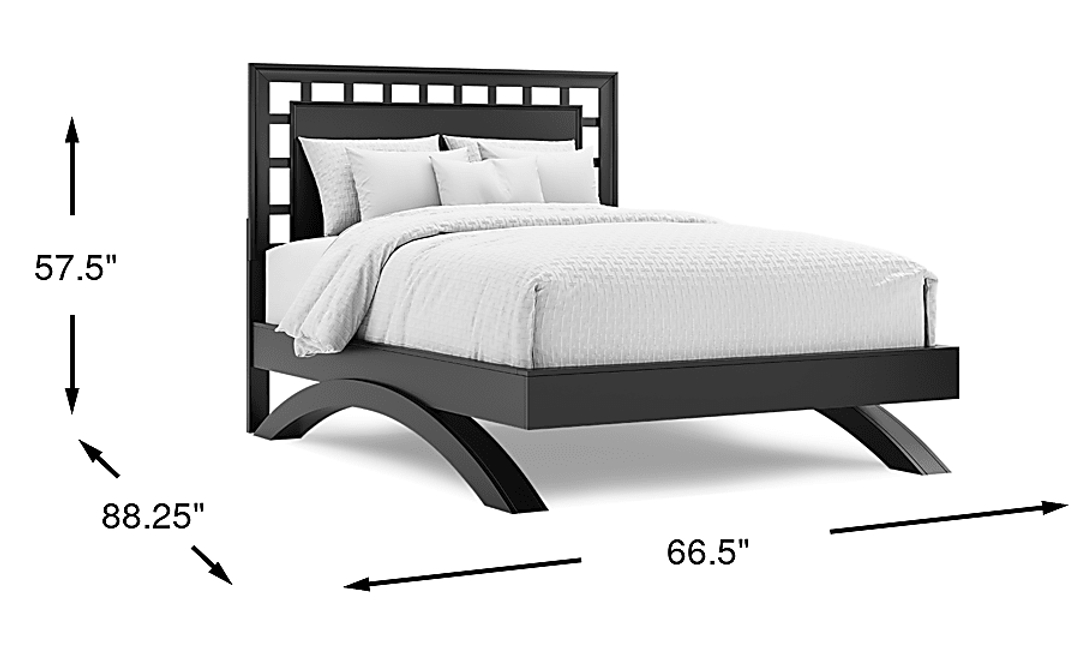 Belcourt Black 3 Pc Queen Lattice Arch Bed