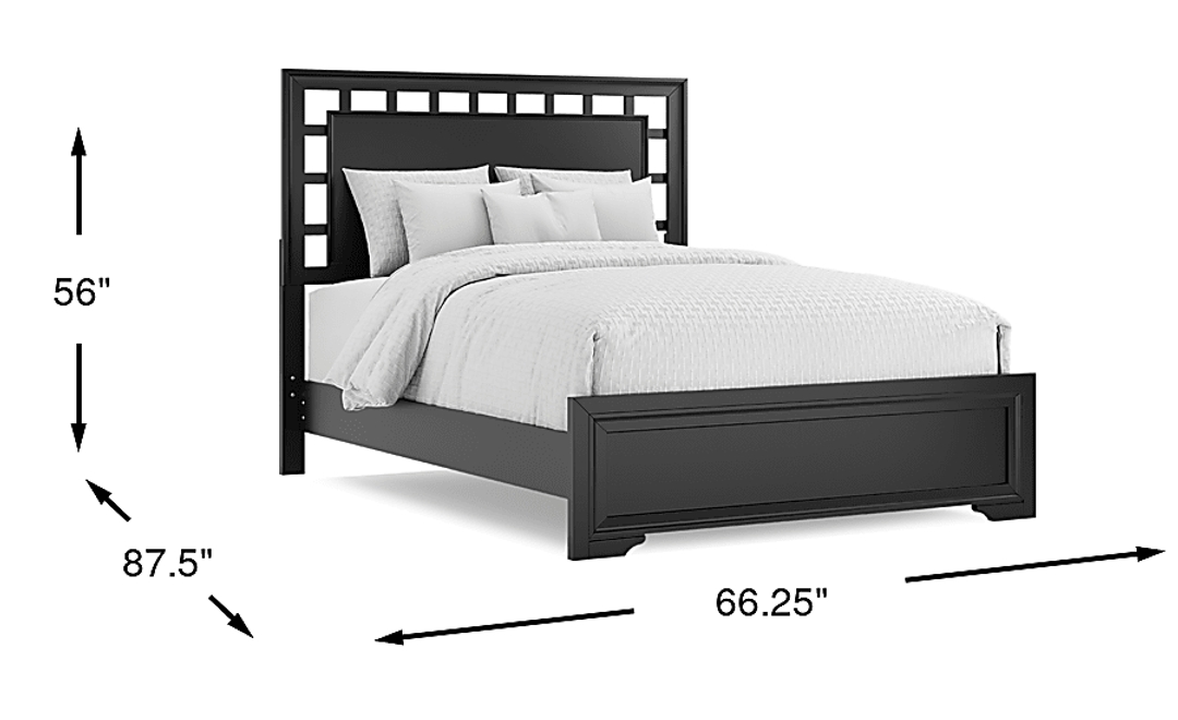 Belcourt Black 3 Pc Queen Lattice Bed