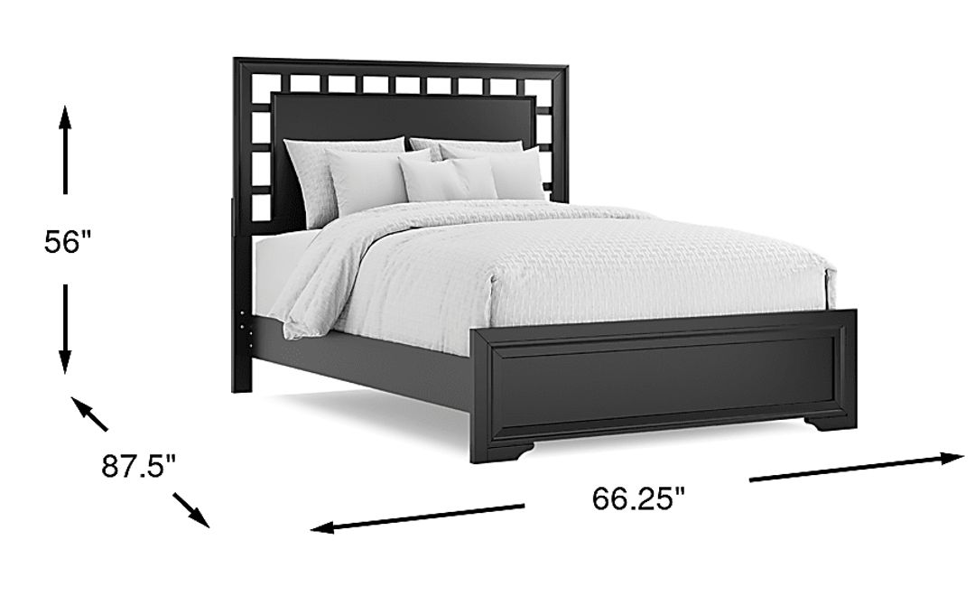 Belcourt Black 3 Pc Queen Lattice Bed