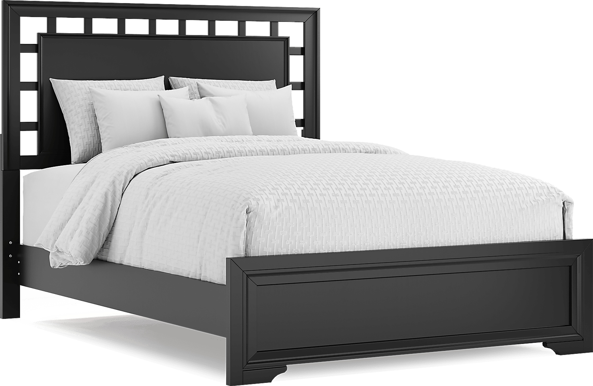 black 3 pc queen lattice bed