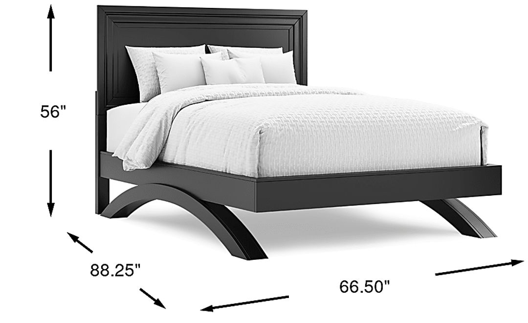 Belcourt Black 3 Pc Queen Panel Arch Bed