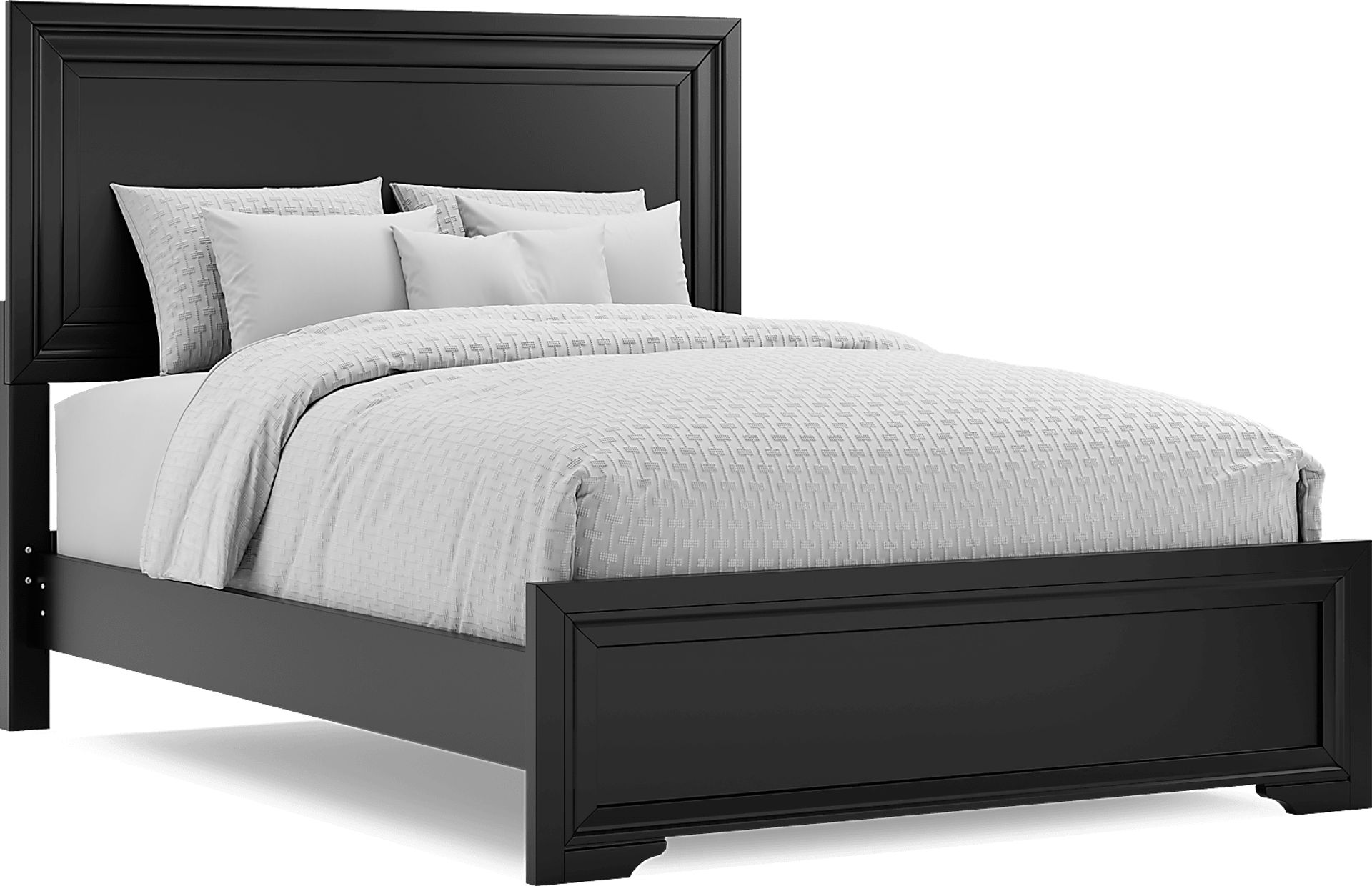 Belcourt Black 3 Pc Queen Panel Bed - Image 1