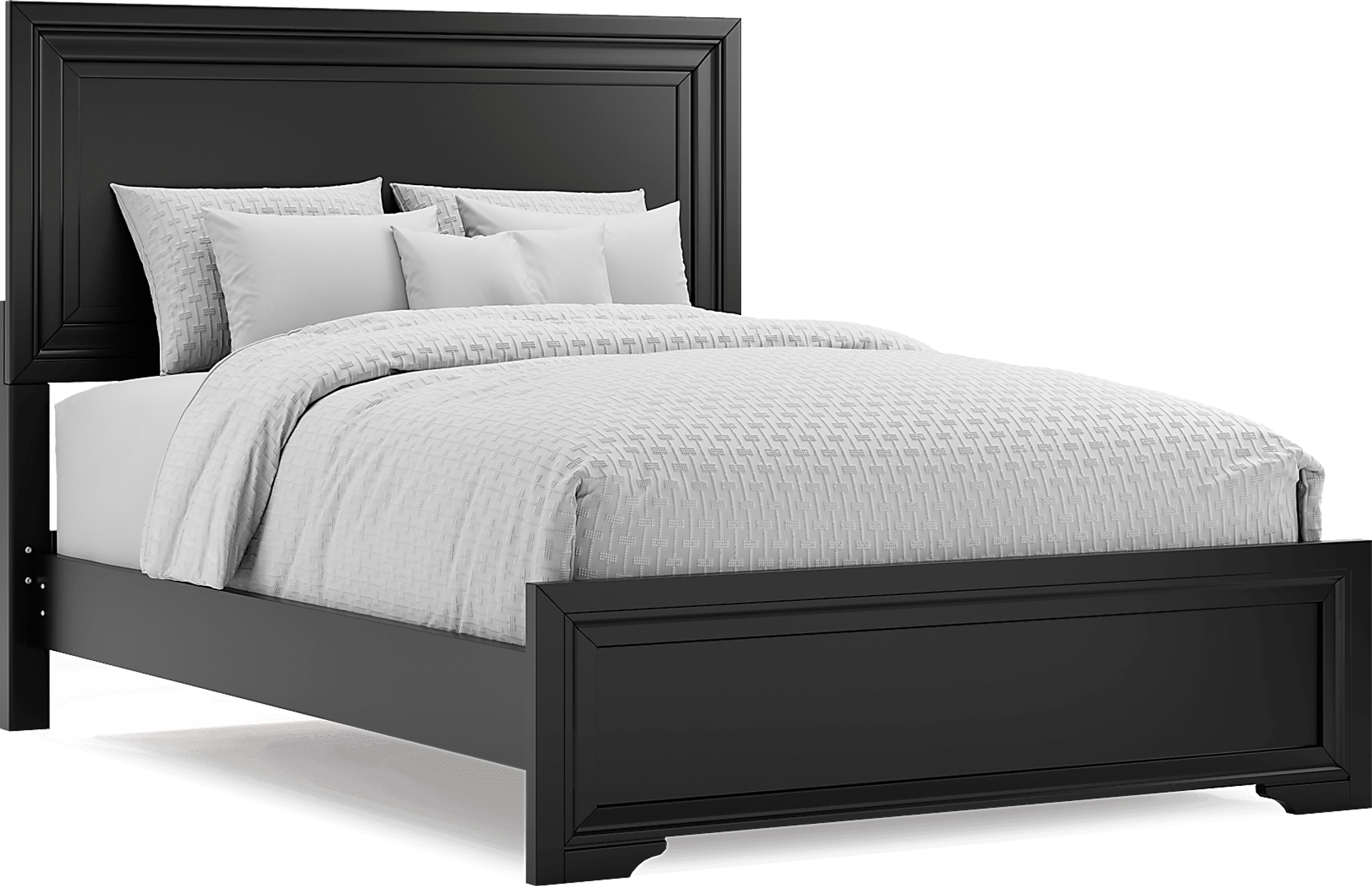 black 3 pc queen panel bed
