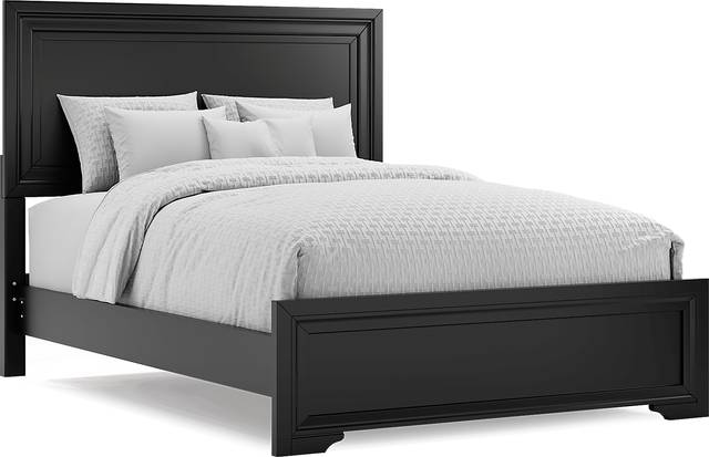Belcourt Black 3 Pc Queen Panel Bed - Thumbnail - Image 1