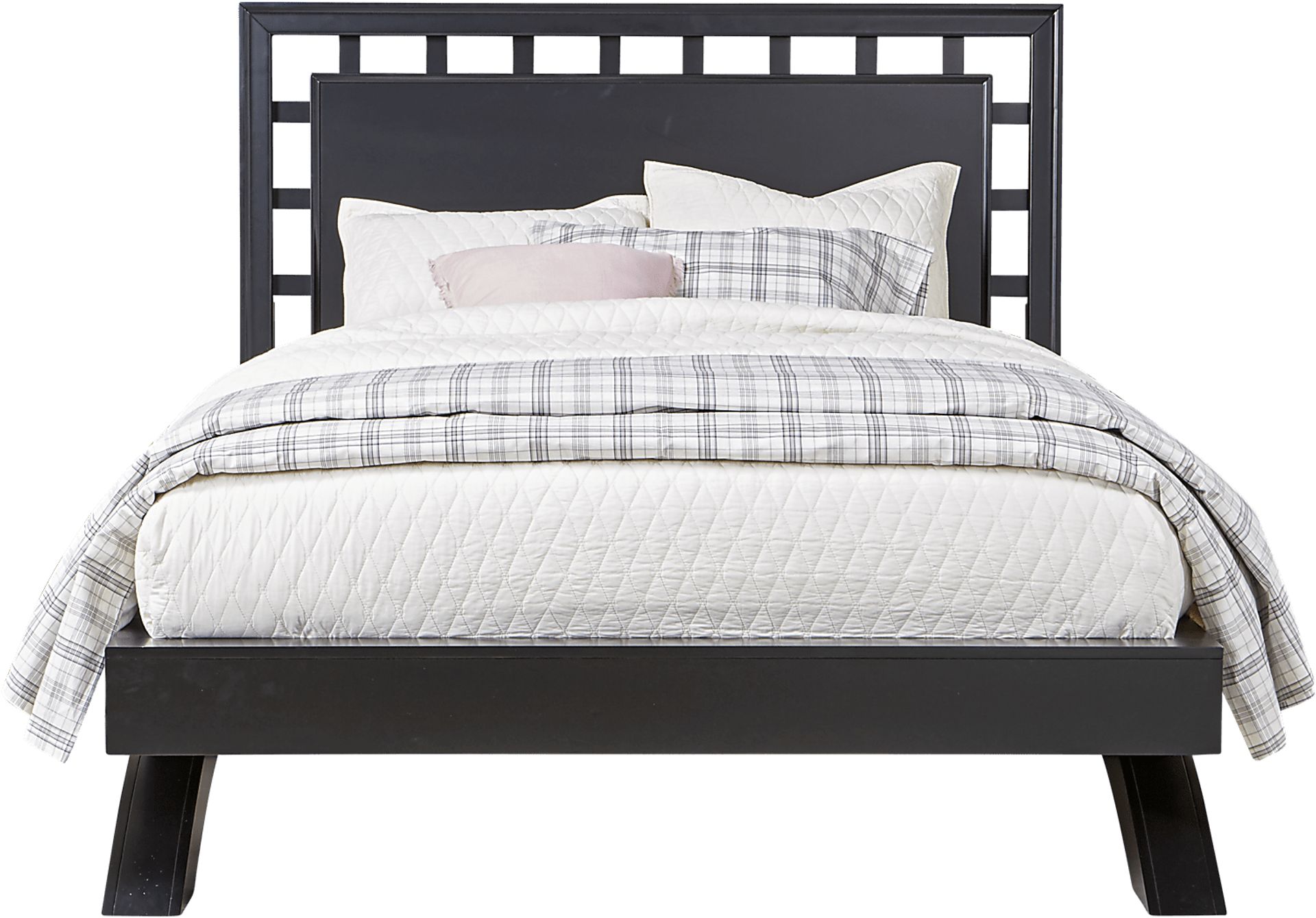 Belcourt Black 3 Pc Queen Lattice Arch Bed - Image 1