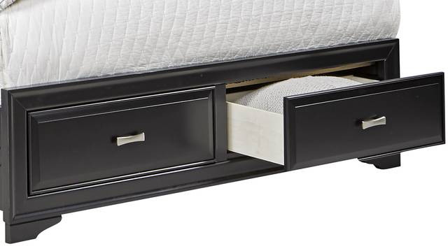 Belcourt Black 3 Pc Queen Slat Bed with Storage - Thumbnail - Image 2