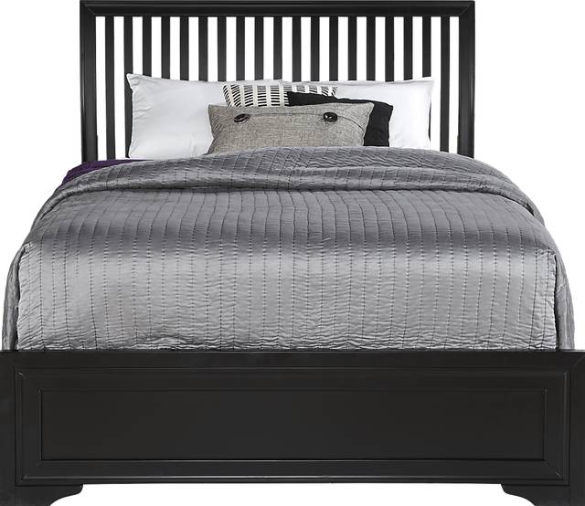Belcourt Black 7 Pc Queen Slat Bedroom - Thumbnail - Image 2