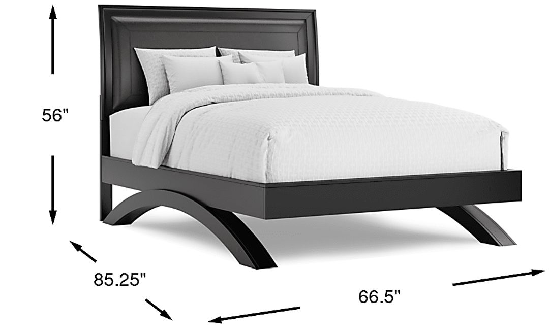 Belcourt Black 3 Pc Queen Upholstered Sleigh Arch Bed
