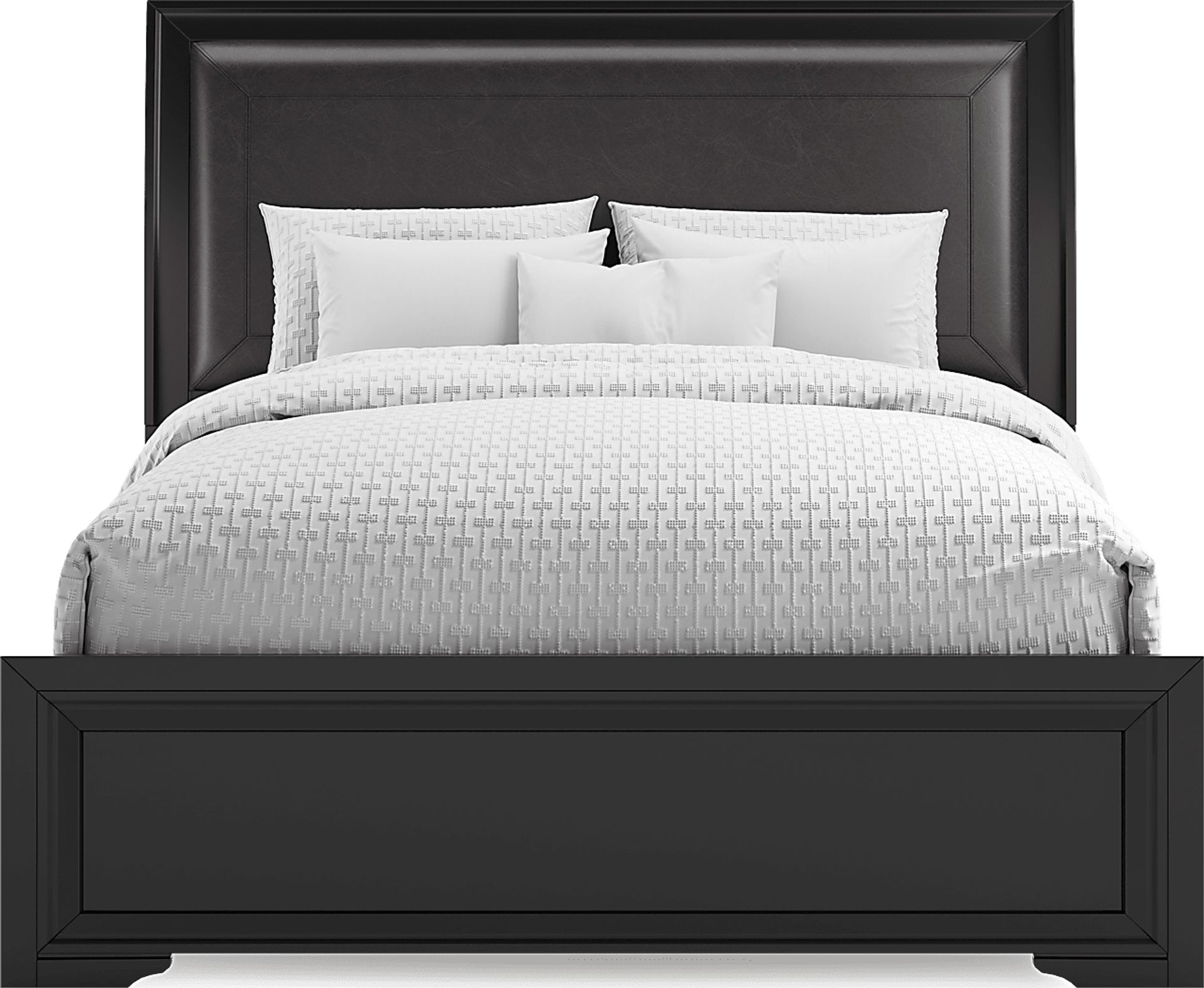 Belcourt Black 7 Pc Queen Upholstered Sleigh Bedroom - Image 3