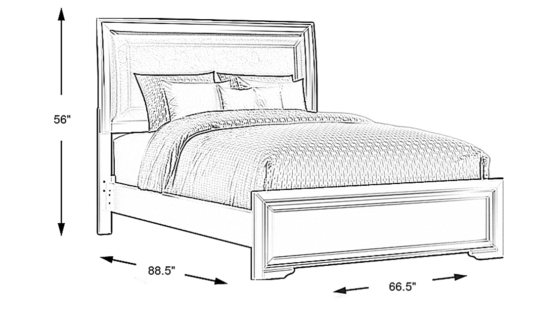 Belcourt Black 3 Pc Queen Upholstered Sleigh Bed