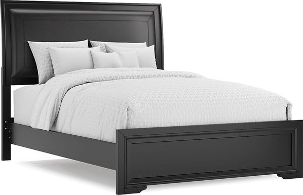Belcourt Black 3 Pc Queen Upholstered Sleigh Bed